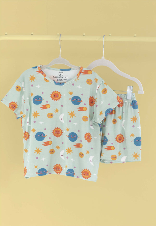 Two-Piece Bamboo Pajamas - Space! - Blue Balloon