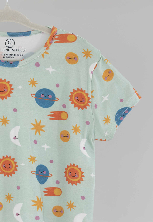 Pigiama due pezzi in bambù - Spaziale! - Palloncino blu