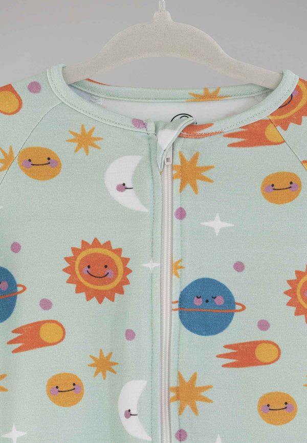 Bamboo Zip Romper - Out of This World! - Blue Balloon