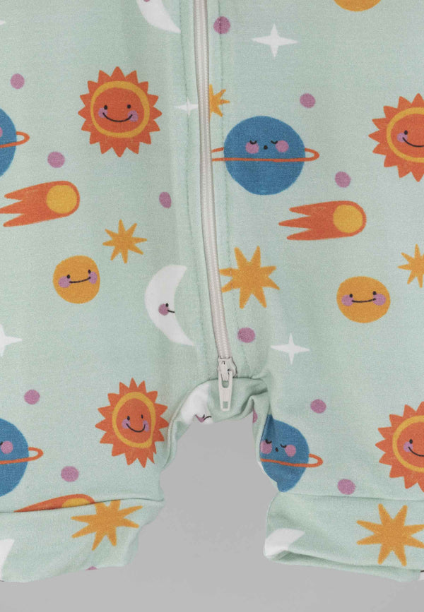 Bamboo Zip Romper - Out of This World! - Blue Balloon