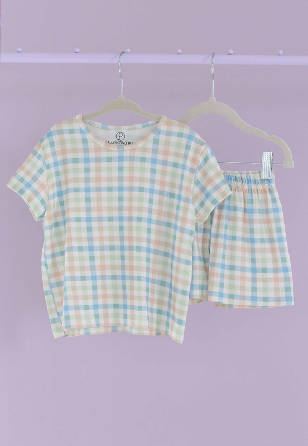 Two-Piece Bamboo Pajamas - Sunny Picnic - Blue Balloon