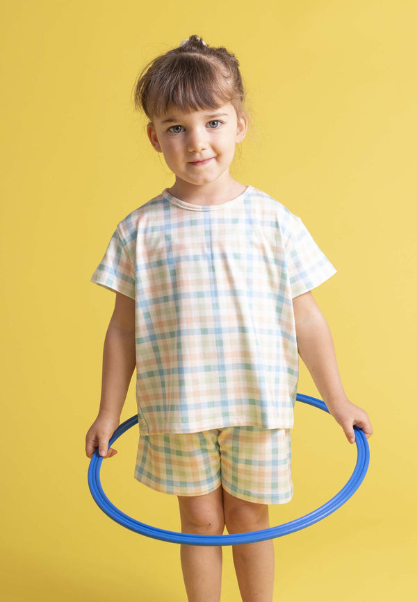 Two-Piece Bamboo Pajamas - Sunny Picnic - Blue Balloon