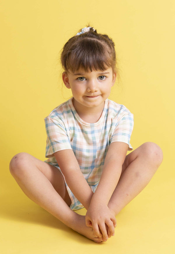 Two-Piece Bamboo Pajamas - Sunny Picnic - Blue Balloon