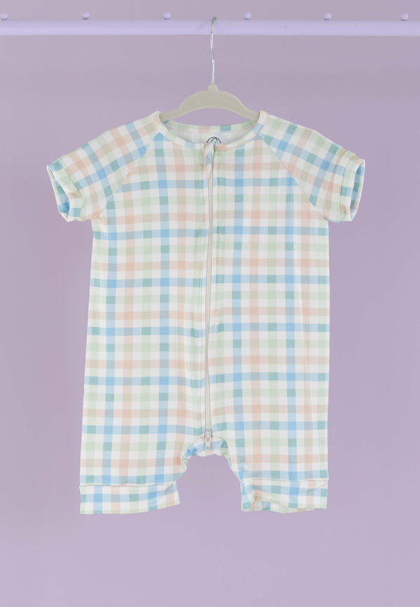 Bamboo Zip Romper - Sunny Picnic - Blue Balloon