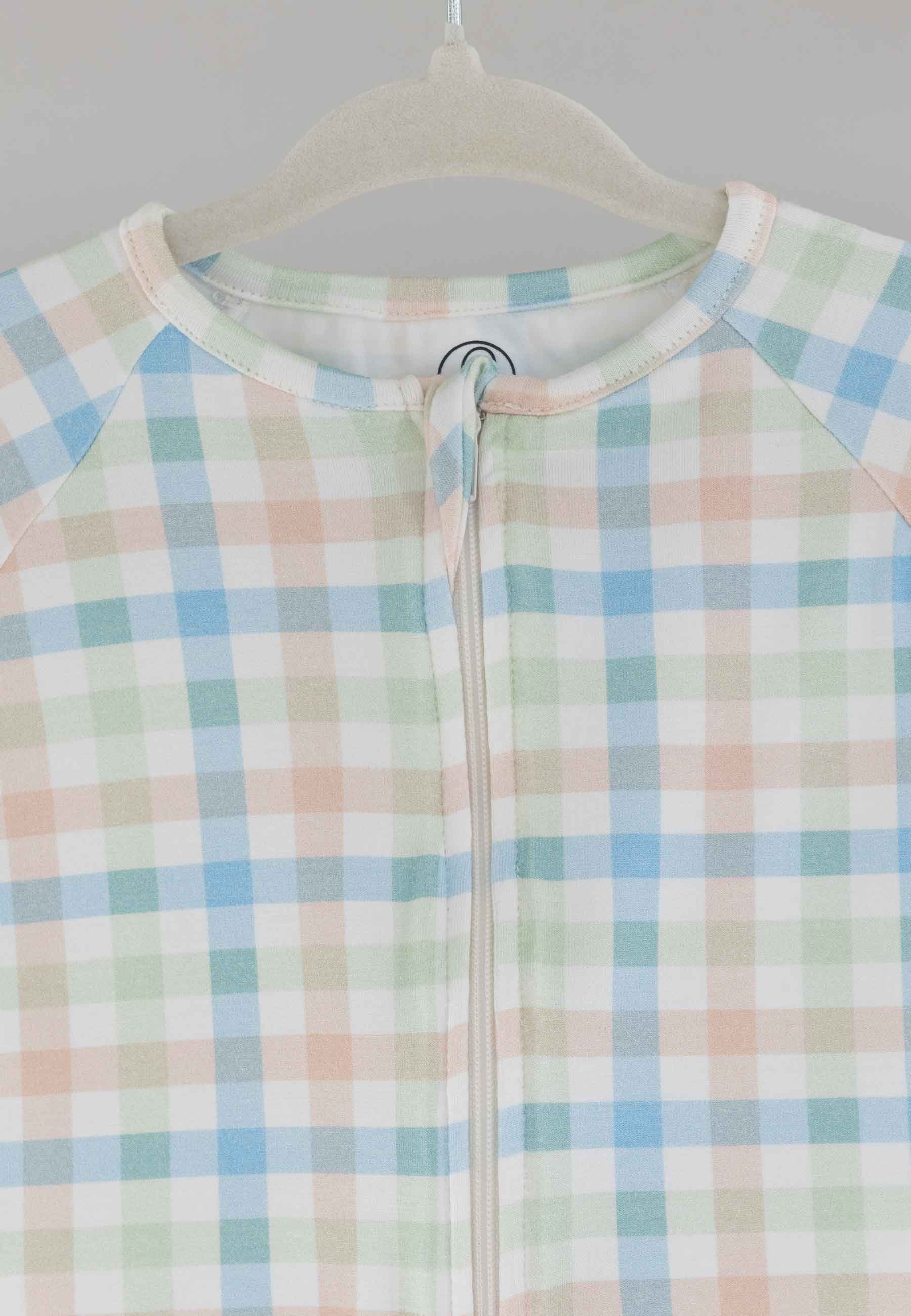 Bamboo Zip Romper - Sunny Picnic - Blue Balloon