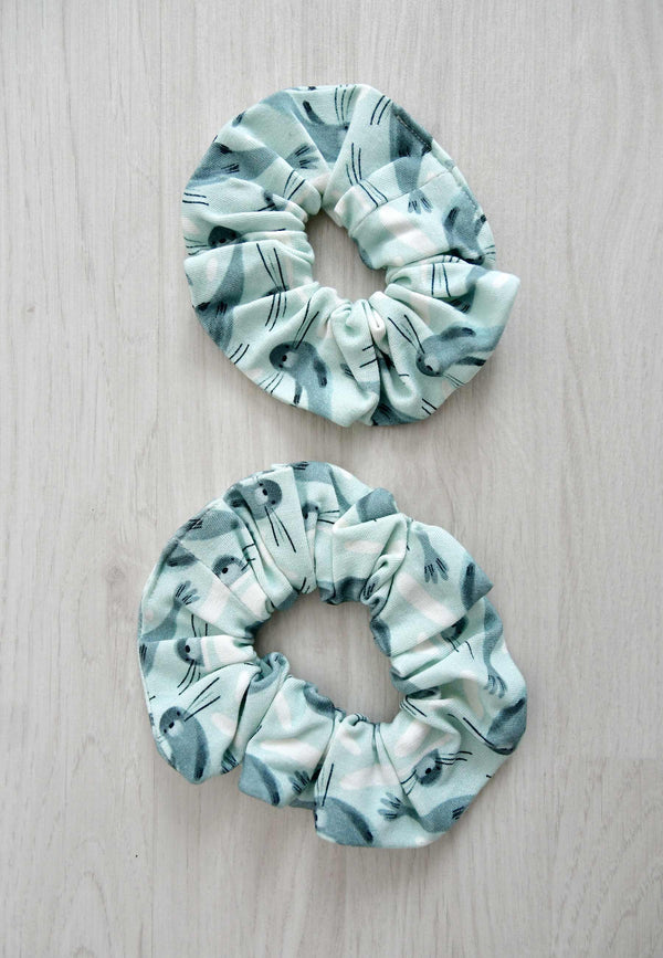 Chouchou in bambù (scrunchie) - Foche - Palloncino Blu