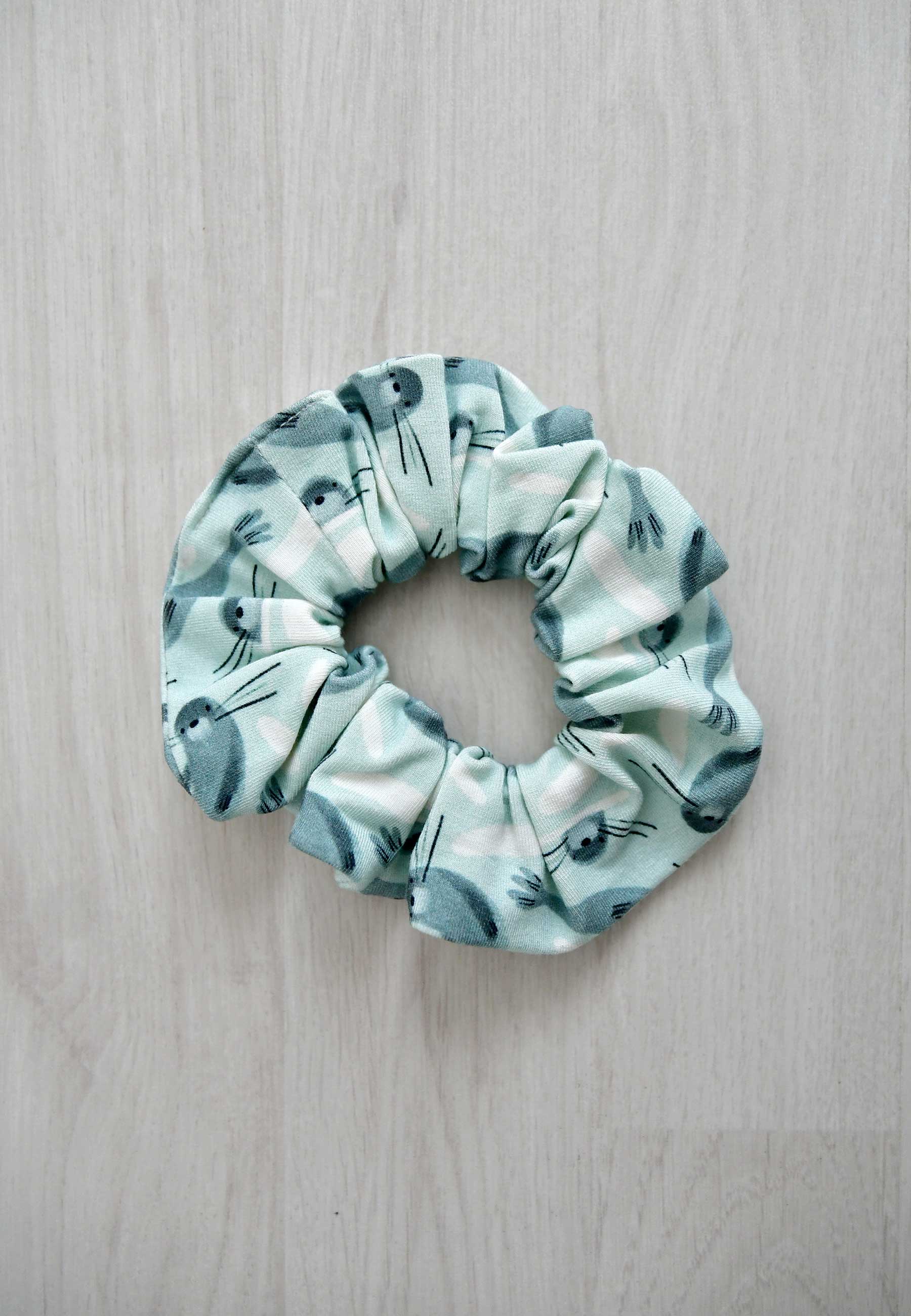 Chouchou in bambù (scrunchie) - Foche - Palloncino Blu