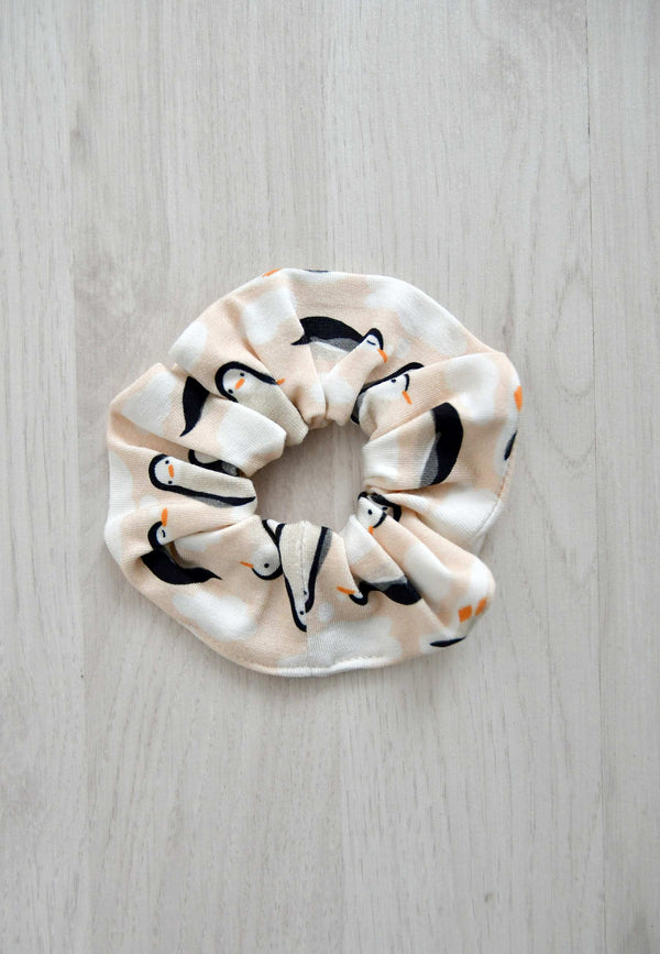 Scrunchie in bambù - Pinguini - Palloncino blu