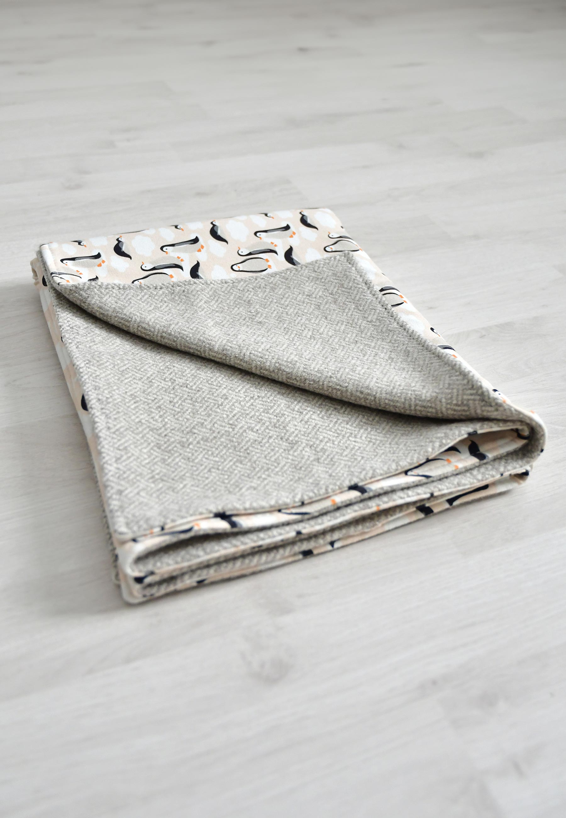 Coperte in Bambù - Abbraccio - Lana Beige - Palloncino Blu