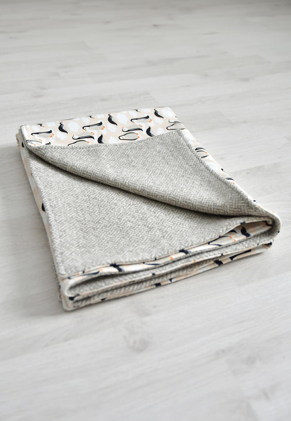 Coperte in Bambù - Abbraccio - Lana Beige - Palloncino Blu