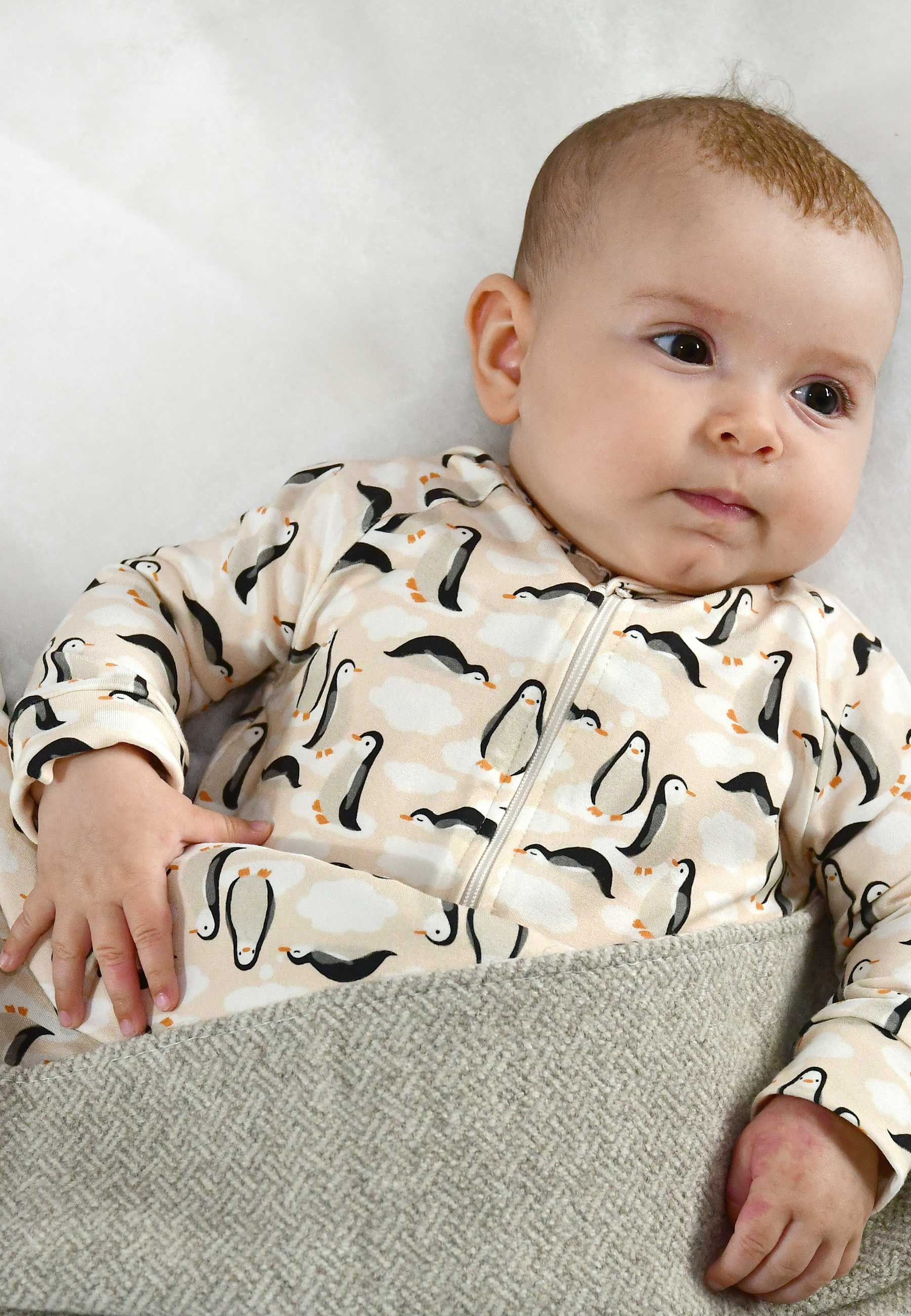 Coperte in Bambù - Abbraccio - Lana Beige - Palloncino Blu