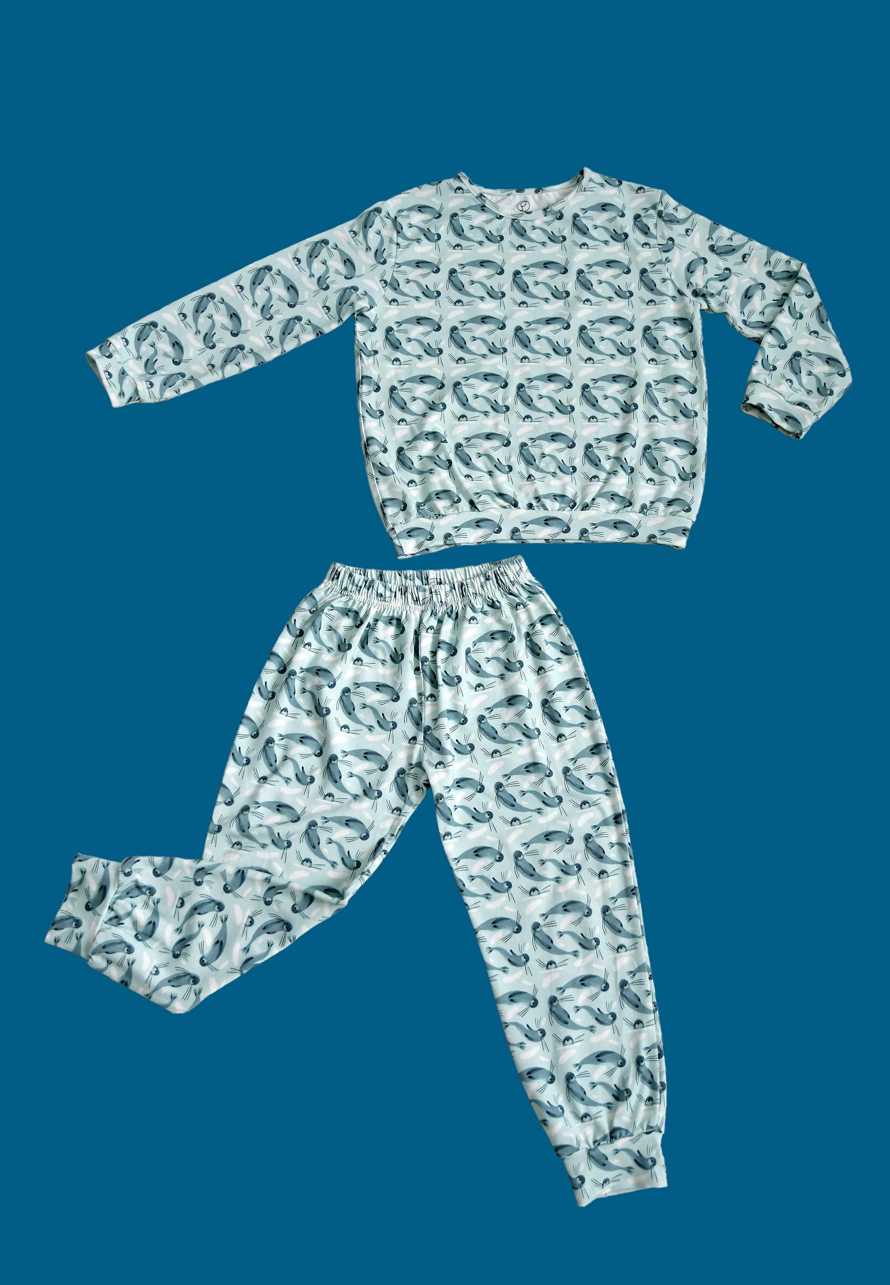 Two-Piece Bamboo Pajamas - Seals - Blue Balloon