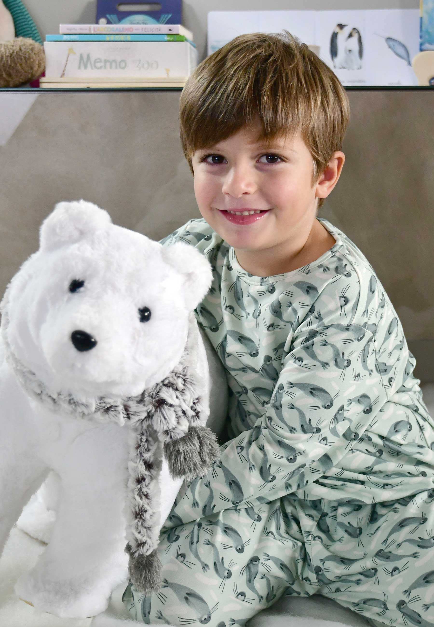 Two-Piece Bamboo Pajamas - Seals - Blue Balloon