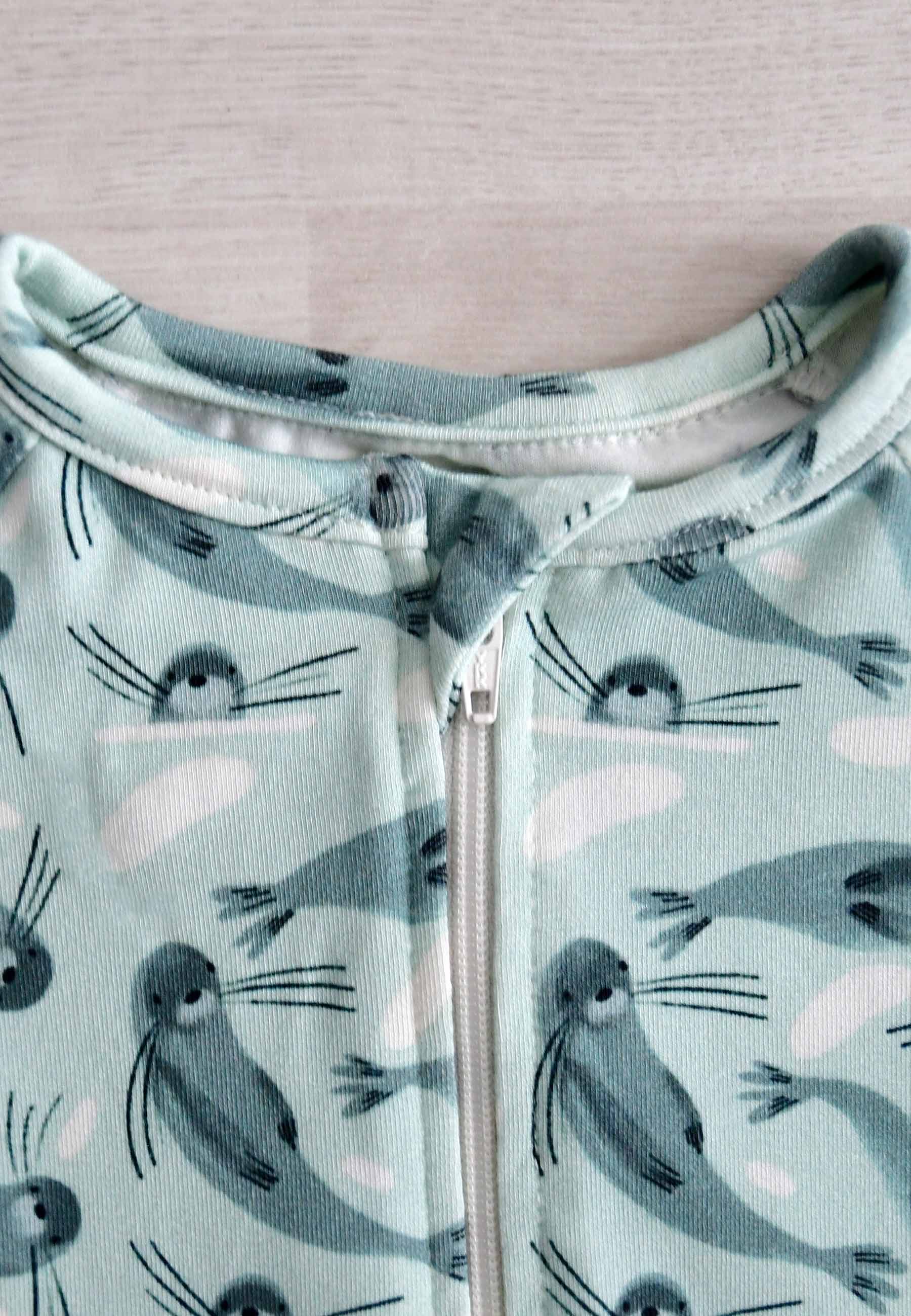 Tutina in Bamboo con Zip - Foche - Palloncino Blu