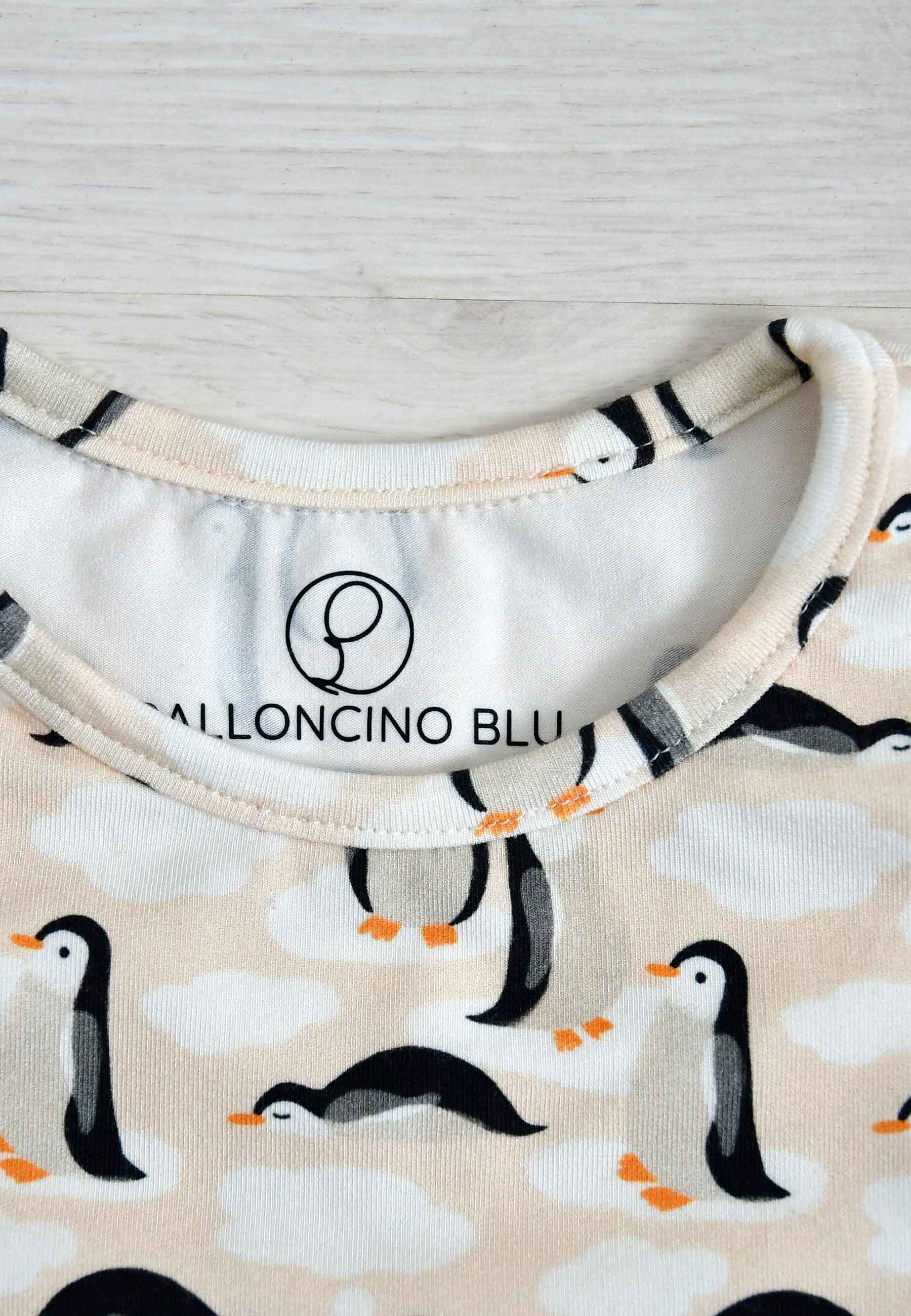 Pigiama in Bambù a Due Pezzi - Pinguini - Palloncino Blu