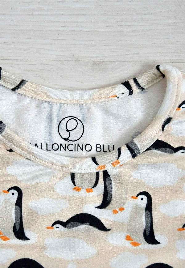 Pigiama in Bambù a Due Pezzi - Pinguini - Palloncino Blu