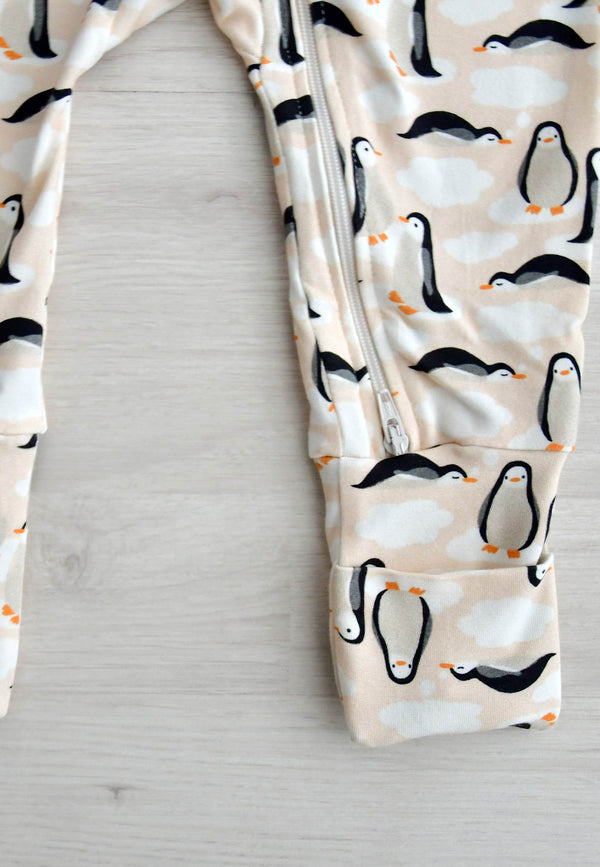 Bamboo Zip Romper - Penguins - Blue Balloon