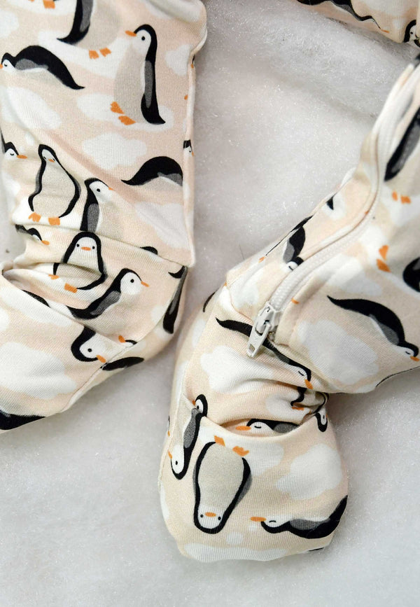 Bamboo Zip Romper - Penguins - Blue Balloon