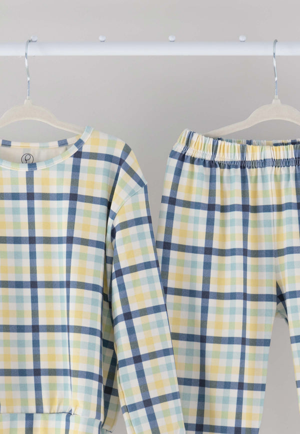 Two-Piece Bamboo Pajamas - Winter Sky - Blue Balloon