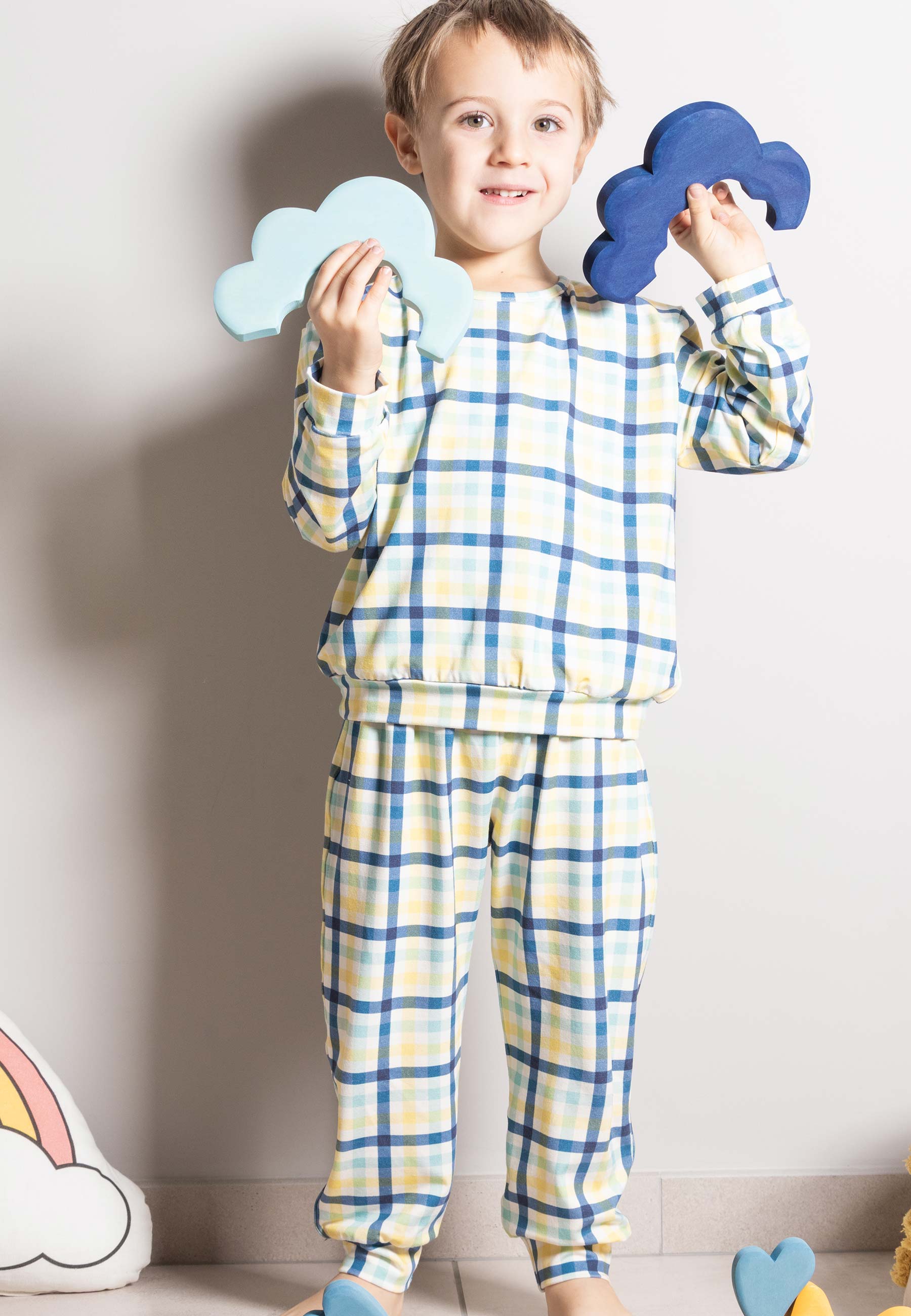 Two-Piece Bamboo Pajamas - Winter Sky - Blue Balloon