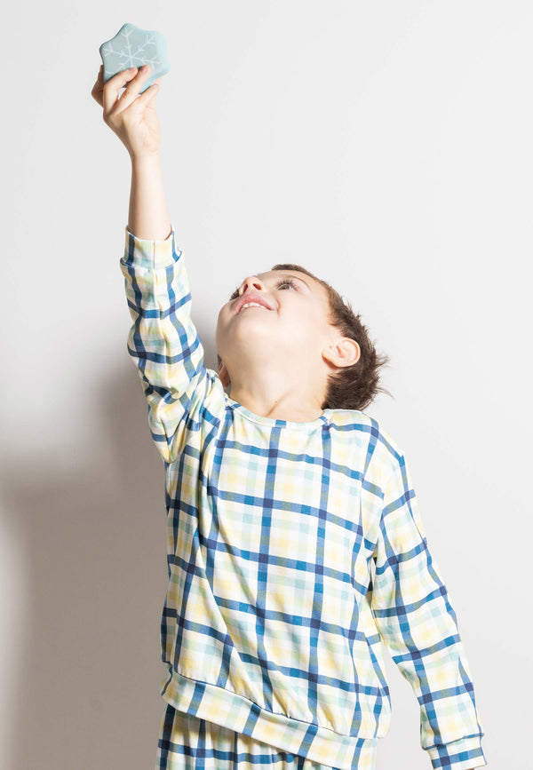 Two-Piece Bamboo Pajamas - Winter Sky - Blue Balloon