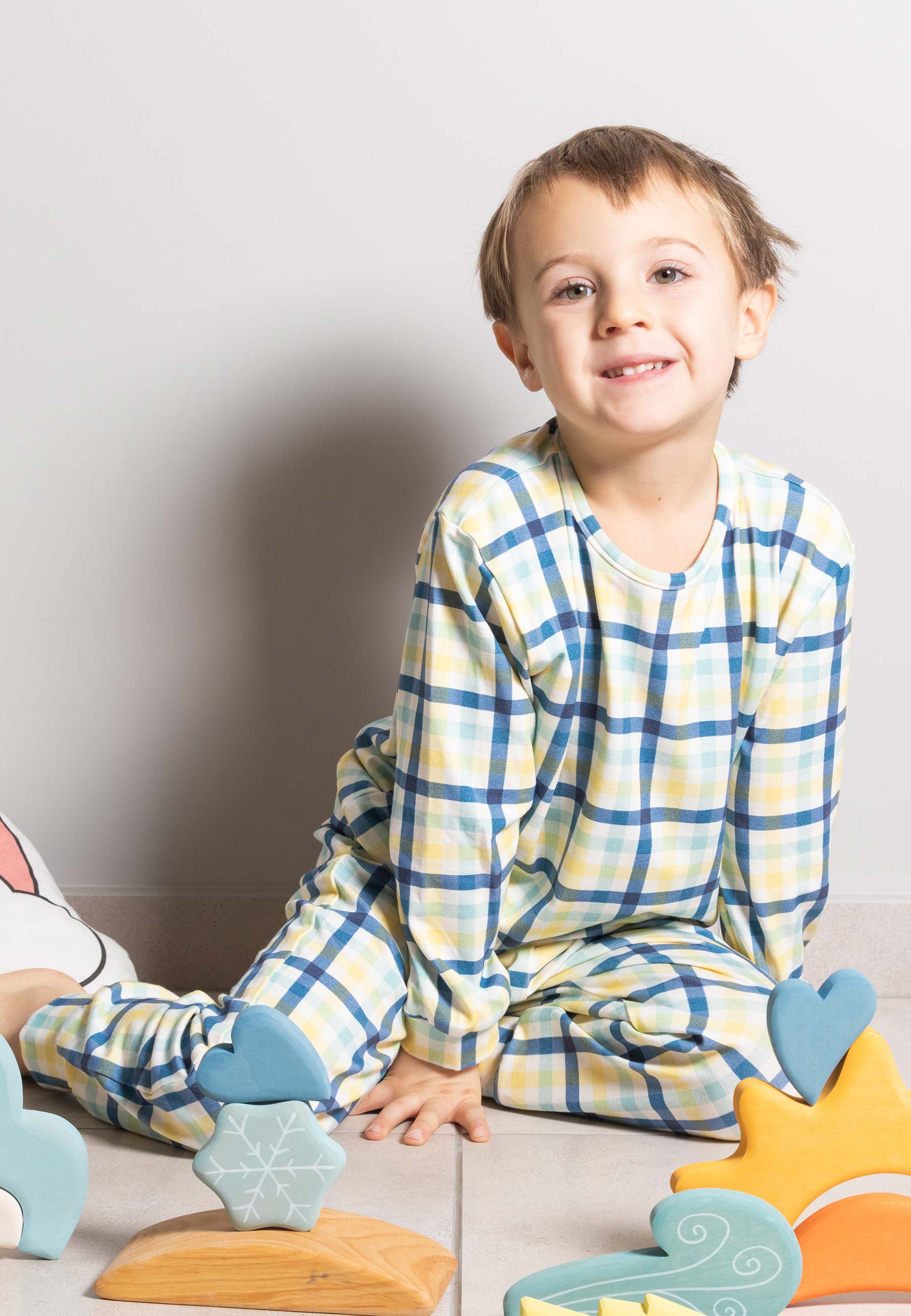 Two-Piece Bamboo Pajamas - Winter Sky - Blue Balloon