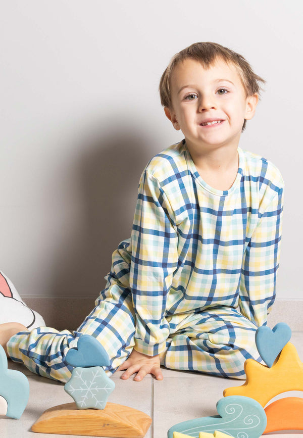 Two-Piece Bamboo Pajamas - Winter Sky - Blue Balloon