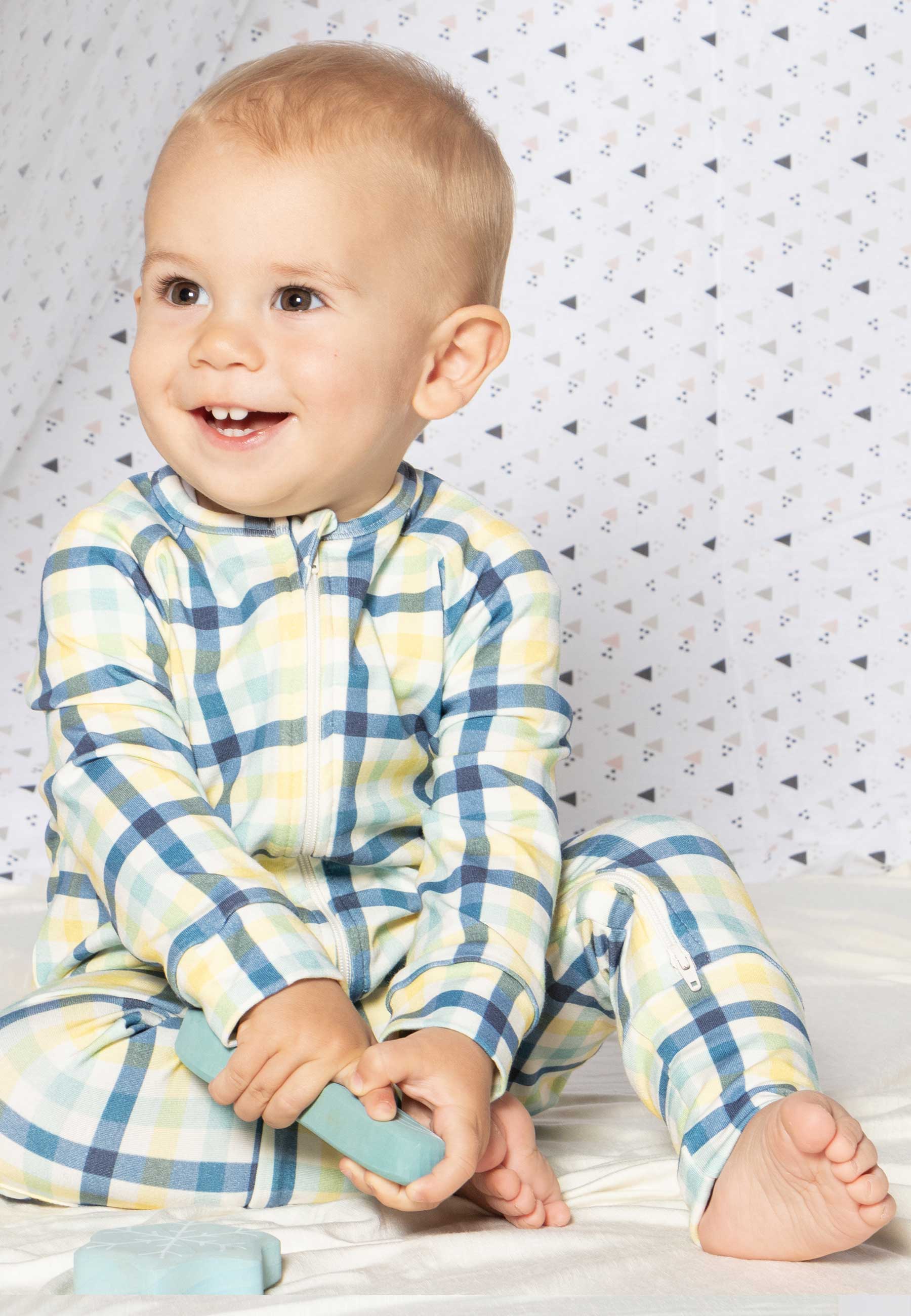 Bamboo Zip Romper - Winter Sky - Blue Balloon