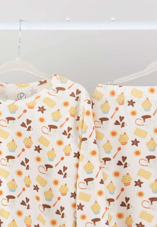 Two-Piece Bamboo Pajamas - Let's Have a Snack - Blue Balloon