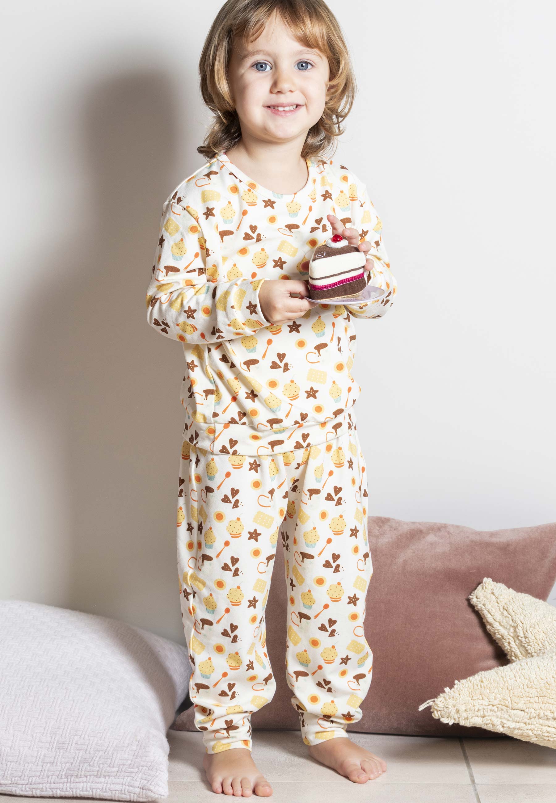 Two-Piece Bamboo Pajamas - Let's Have a Snack - Blue Balloon