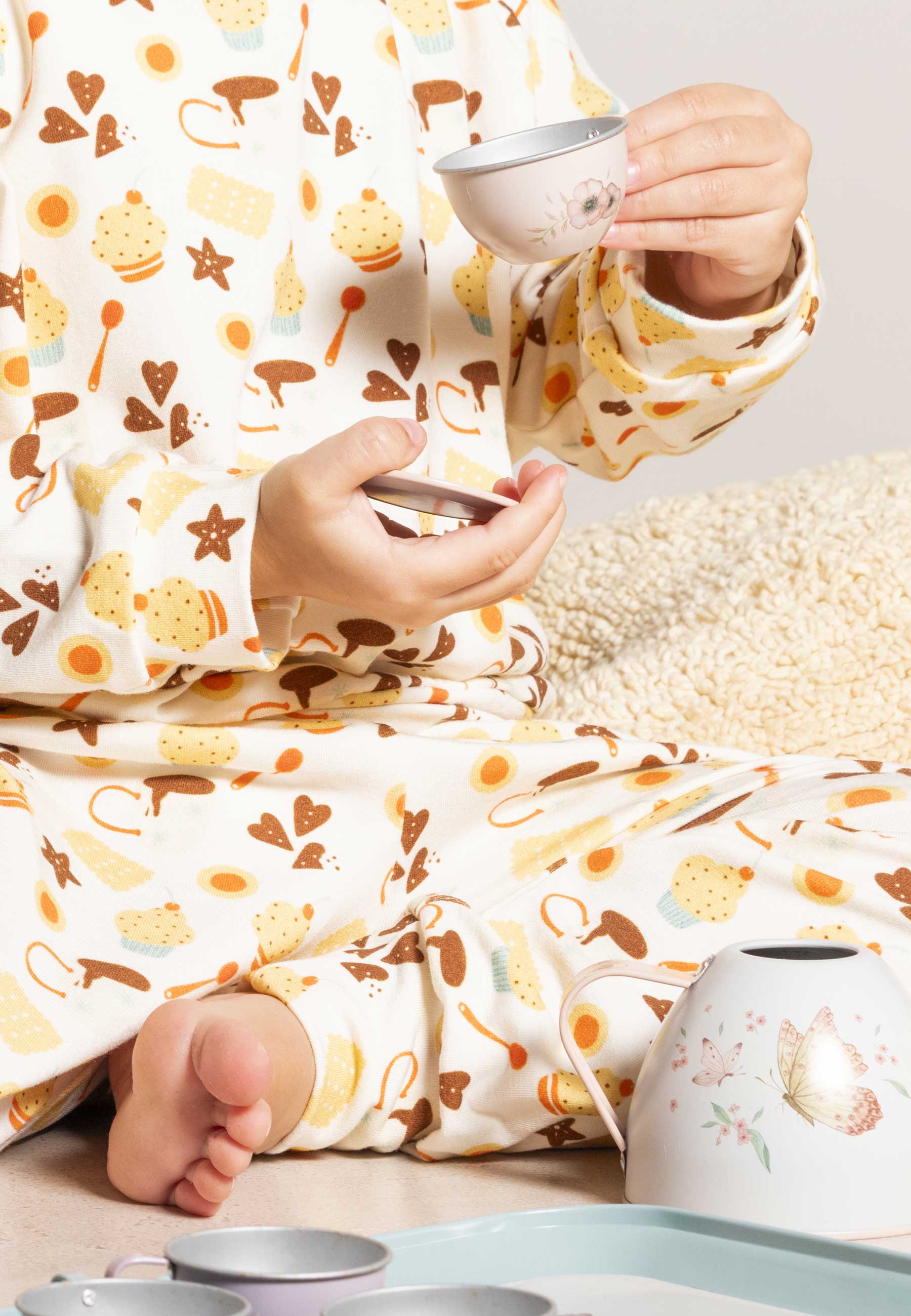 Two-Piece Bamboo Pajamas - Let's Have a Snack - Blue Balloon