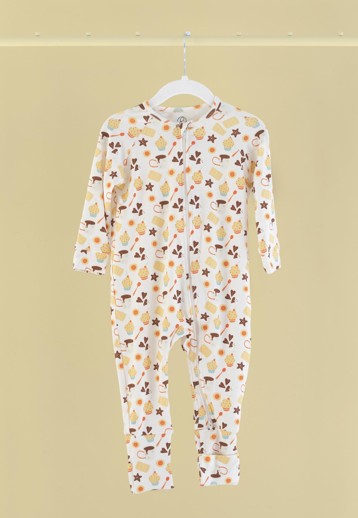Bamboo Zip Romper - Let's Have a Snack - Blue Balloon