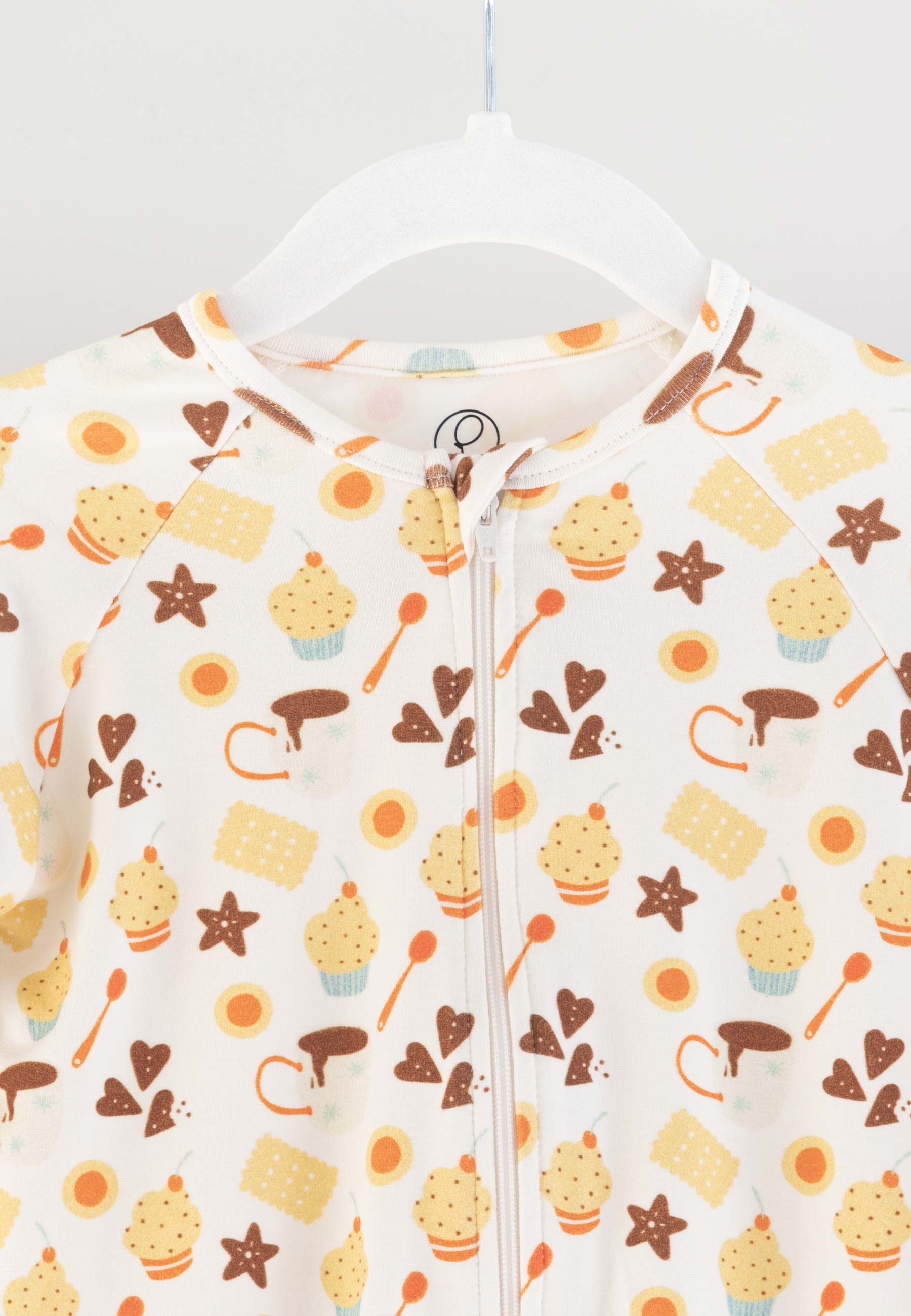 Bamboo Zip Romper - Let's Have a Snack - Blue Balloon