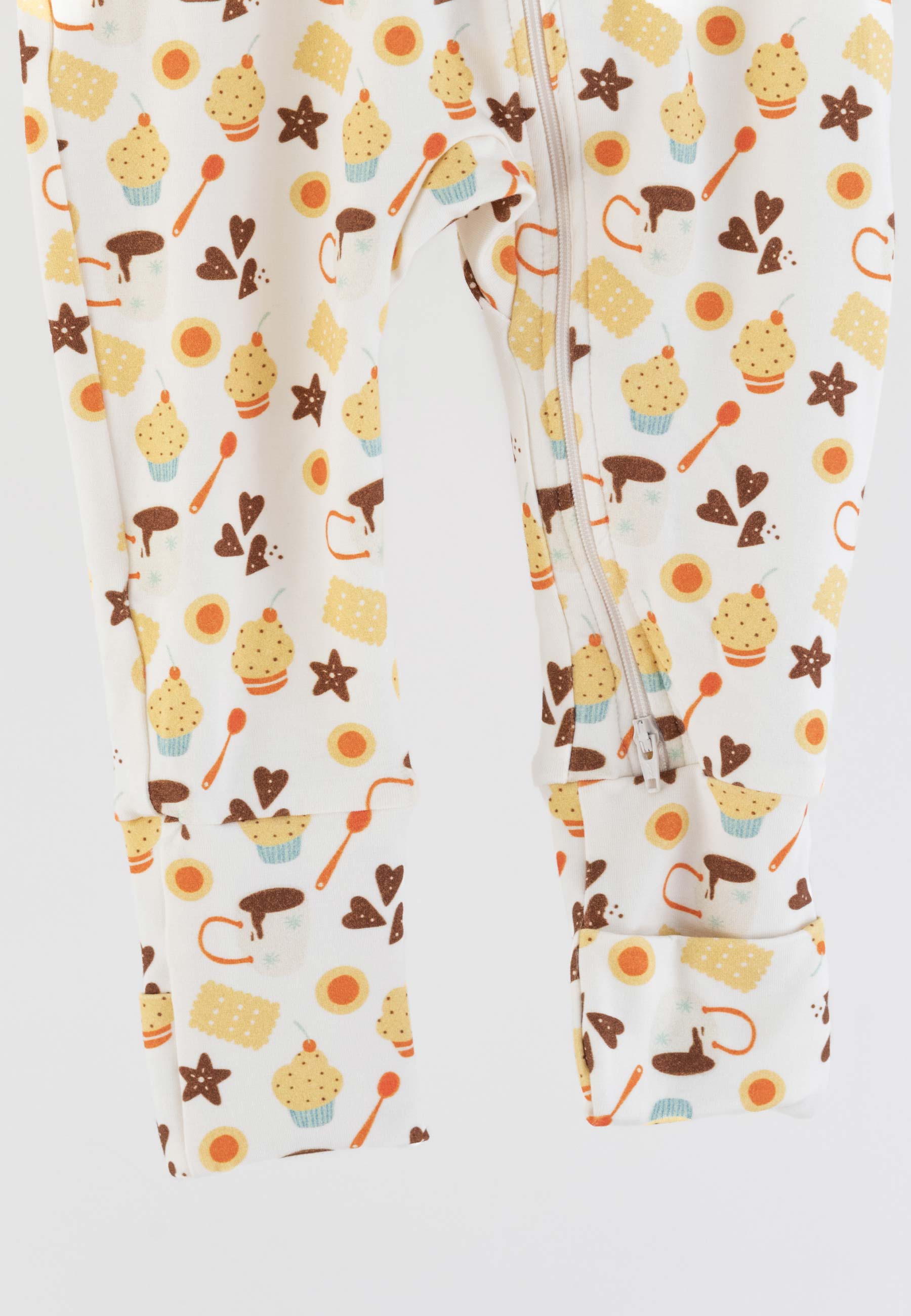 Bamboo Zip Romper - Let's Have a Snack - Blue Balloon