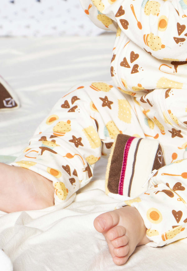 Bamboo Zip Romper - Let's Have a Snack - Blue Balloon