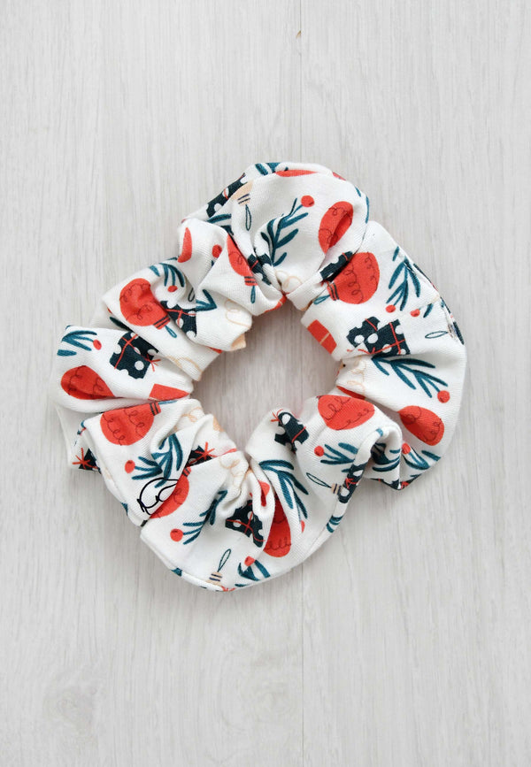Chouchou (scrunchie) in bambù - Magia del Natale - Palloncino blu
