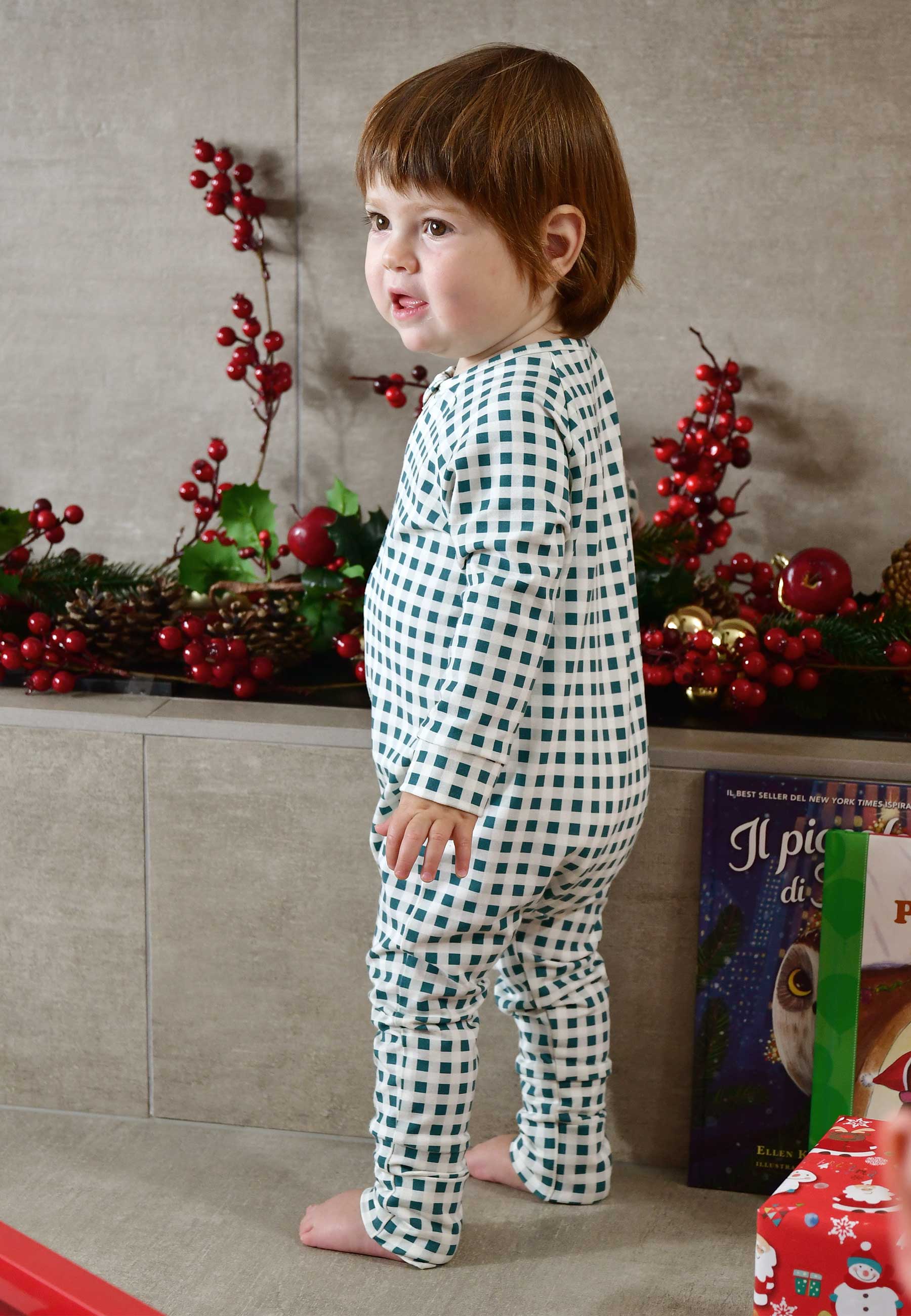 Tutina Zip in Bambù - Abete - Palloncino Blu