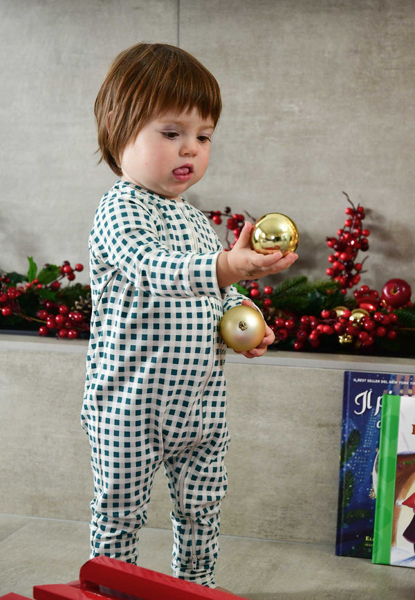 Bamboo Zip Romper - Fir - Blue Balloon