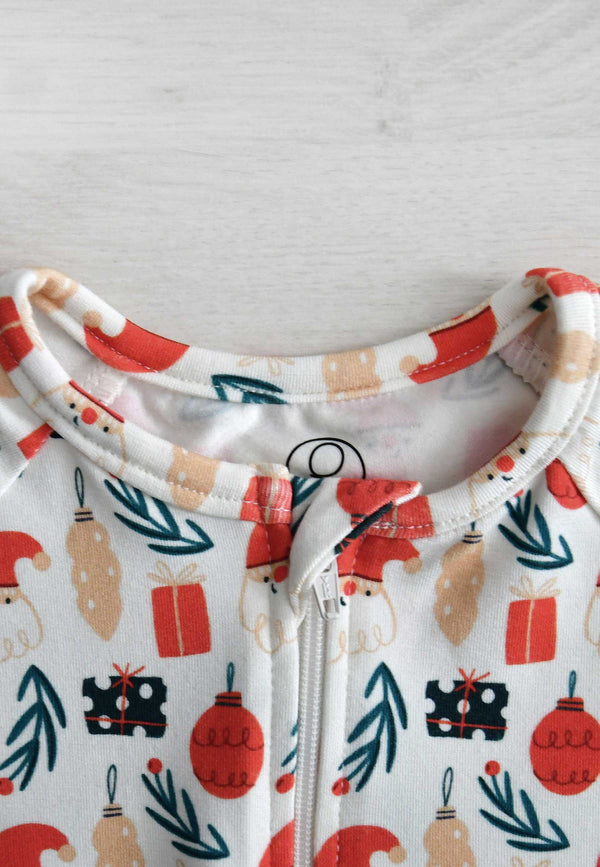 Bamboo Zip Romper - Christmas Magic - Blue Balloon