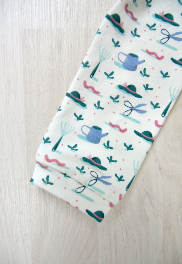 Two-Piece Bamboo Pajamas - In the Garden - Blue Balloon