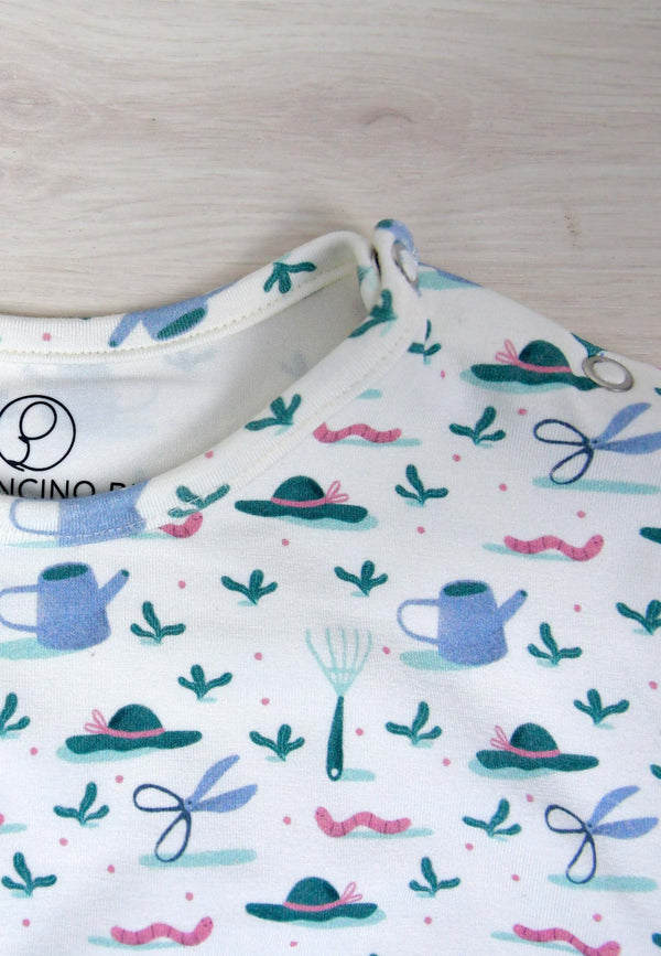 Two-Piece Bamboo Pajamas - In the Garden - Blue Balloon