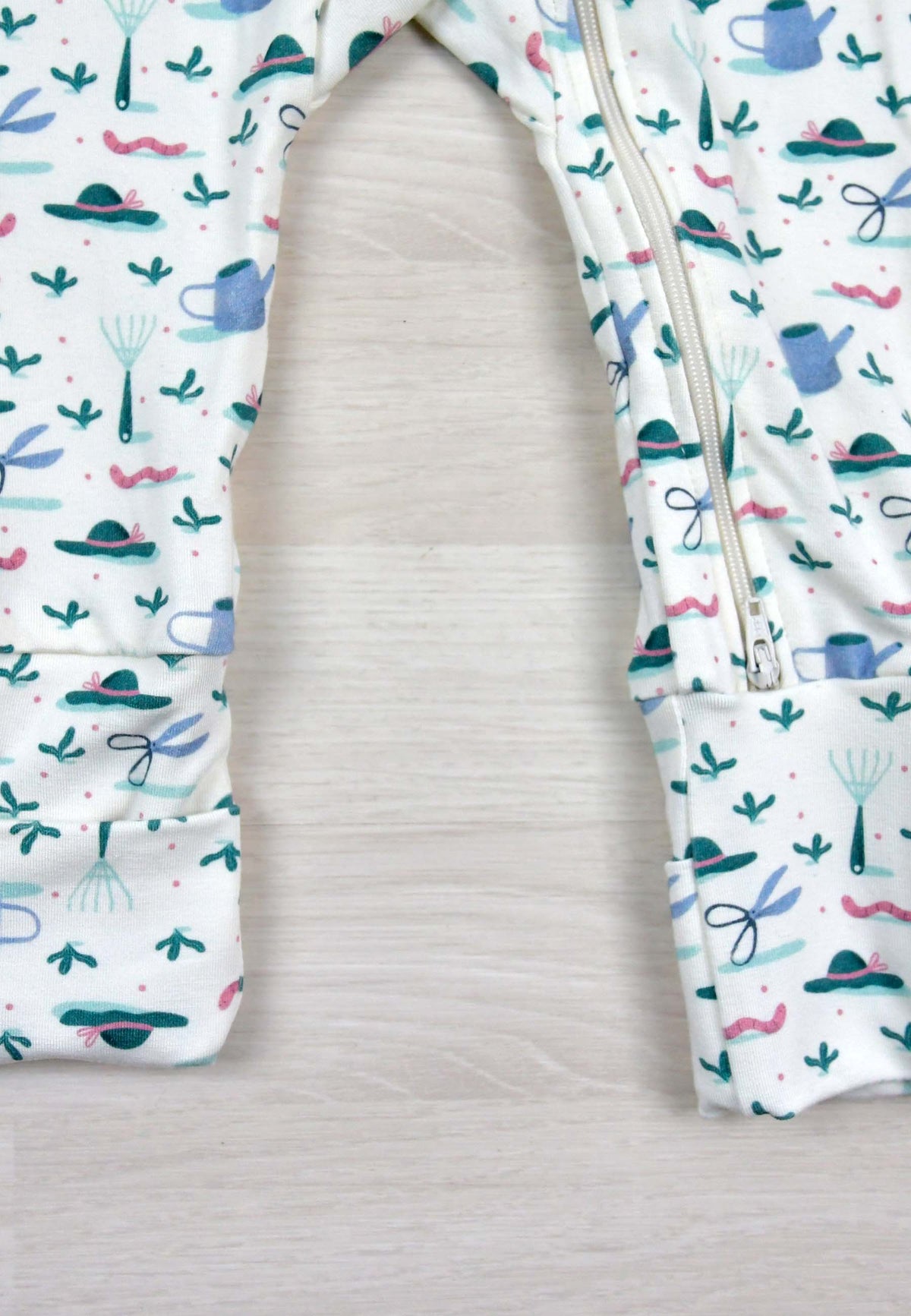 Bamboo Zip Romper - In the Garden - Blue Balloon