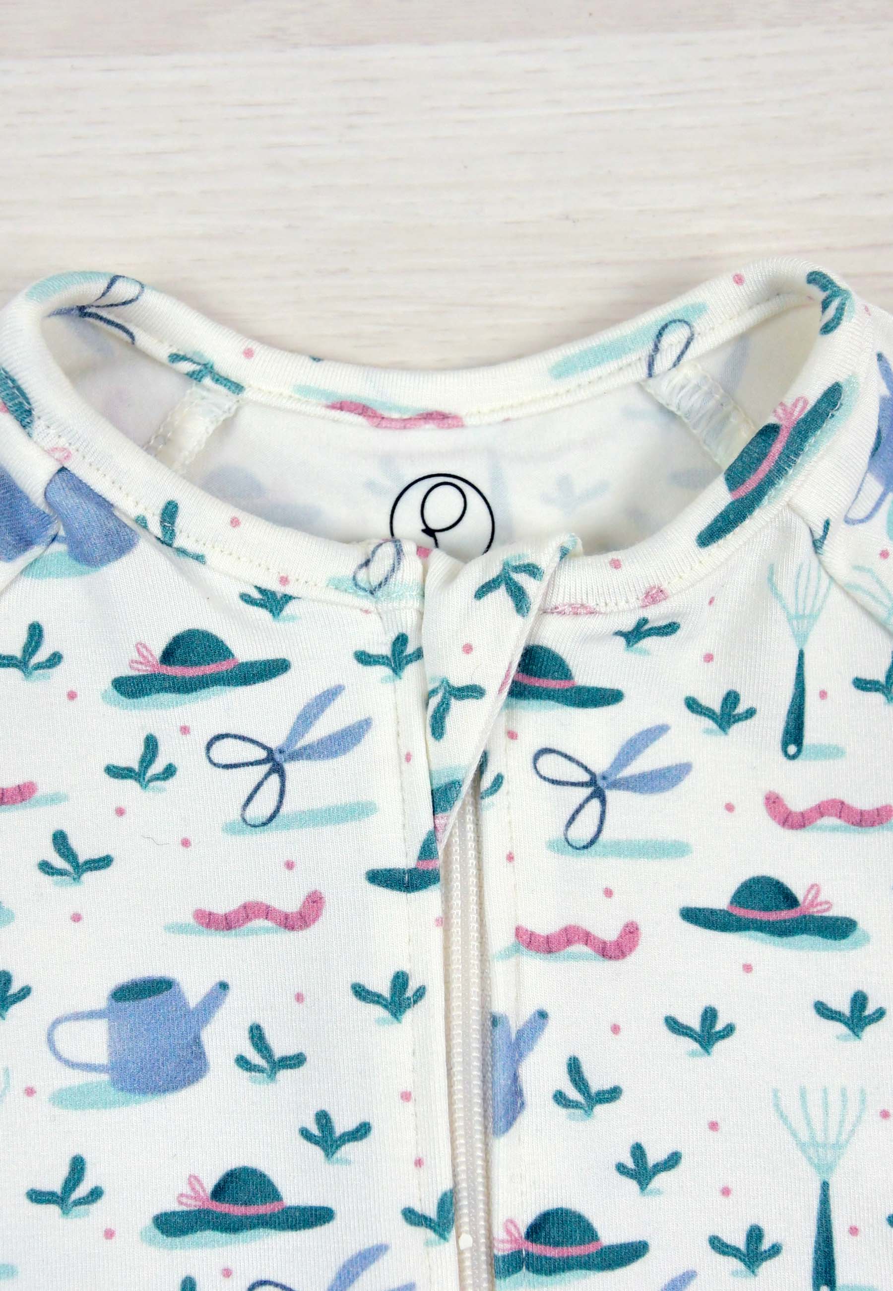 Bamboo Zip Romper - In the Garden - Blue Balloon