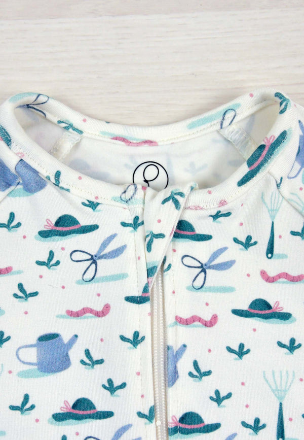 Bamboo Zip Romper - In the Garden - Blue Balloon
