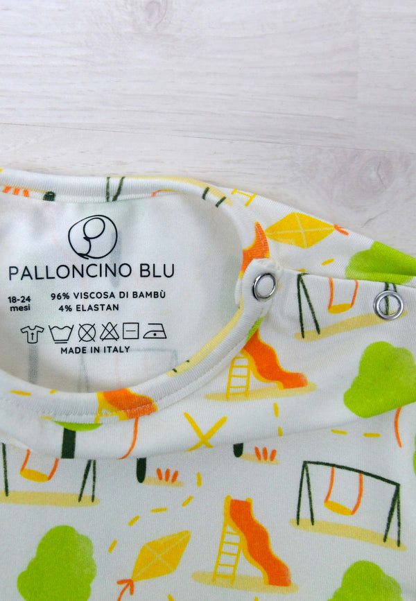 Two-Piece Bamboo Pajamas - Playground - Blue Balloon