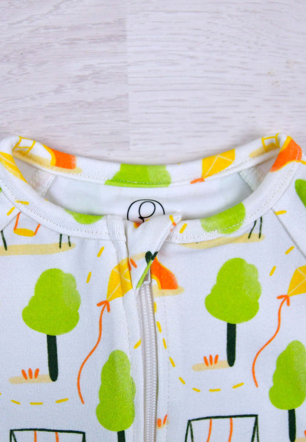 Bamboo Zip Romper - Playground - Blue Balloon