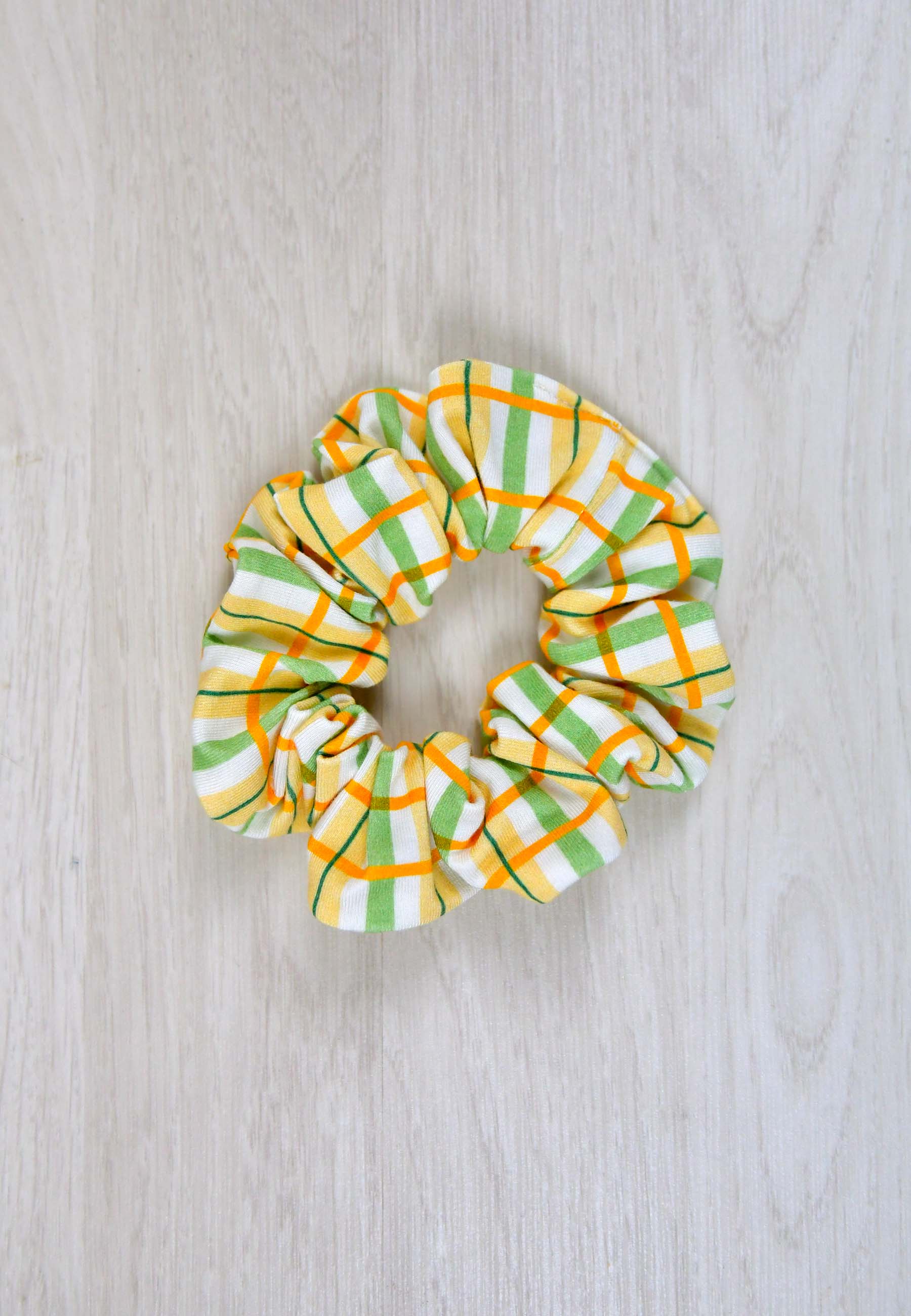 Bamboo Chouchou (scrunchie) - Floral Tartan - Blue Balloon