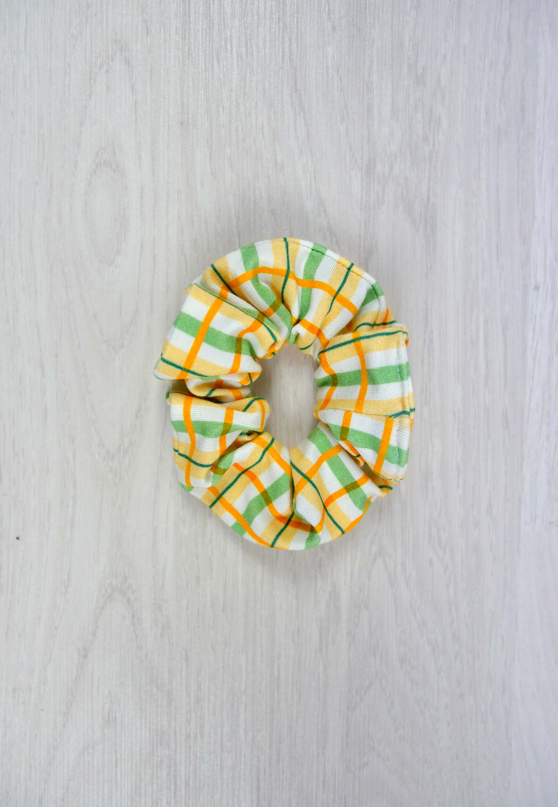 Bamboo Chouchou (scrunchie) - Floral Tartan - Blue Balloon