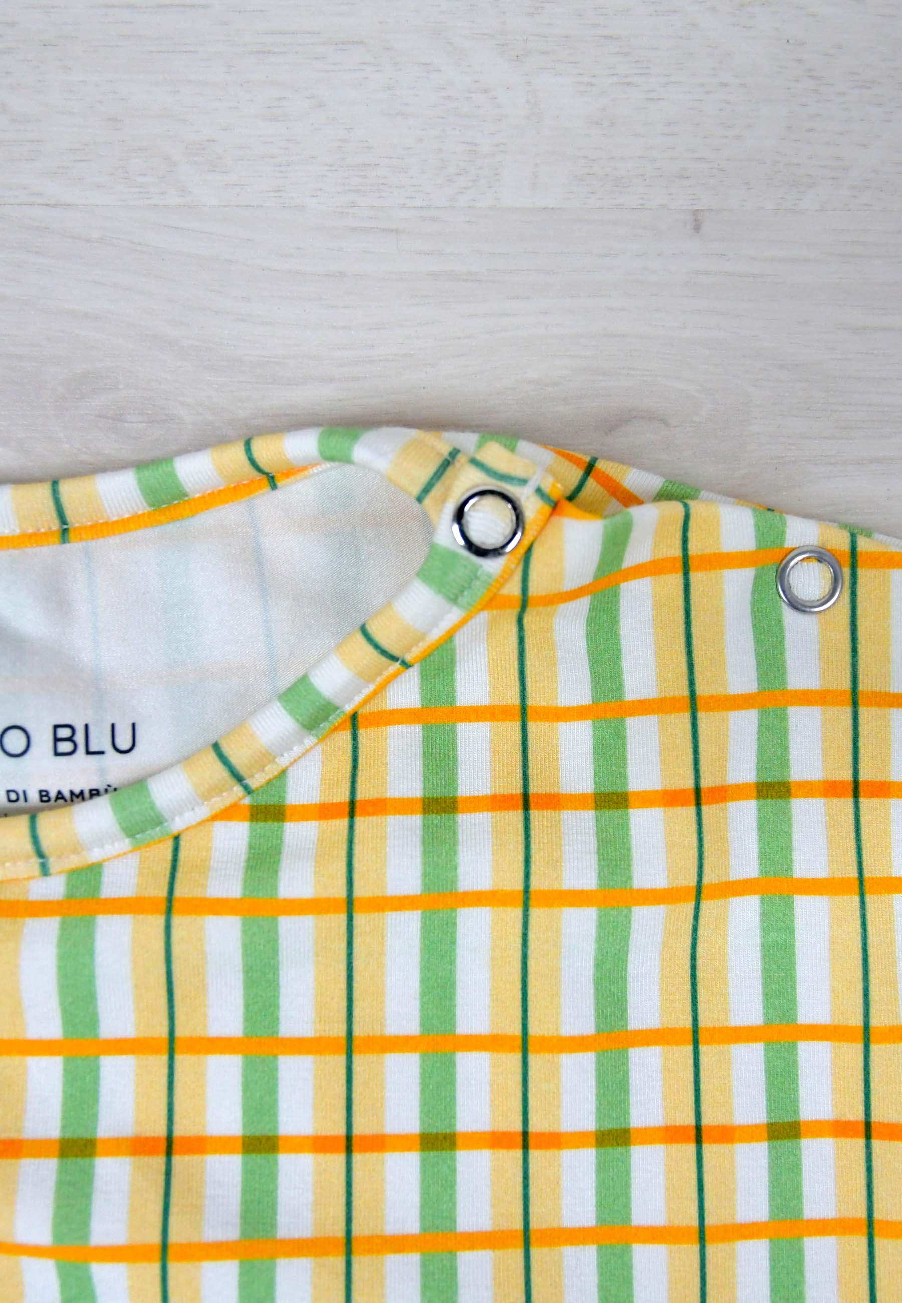 Pigiama in Bambù a Due Pezzi - Tartan Floreale Prato - Palloncino Blu