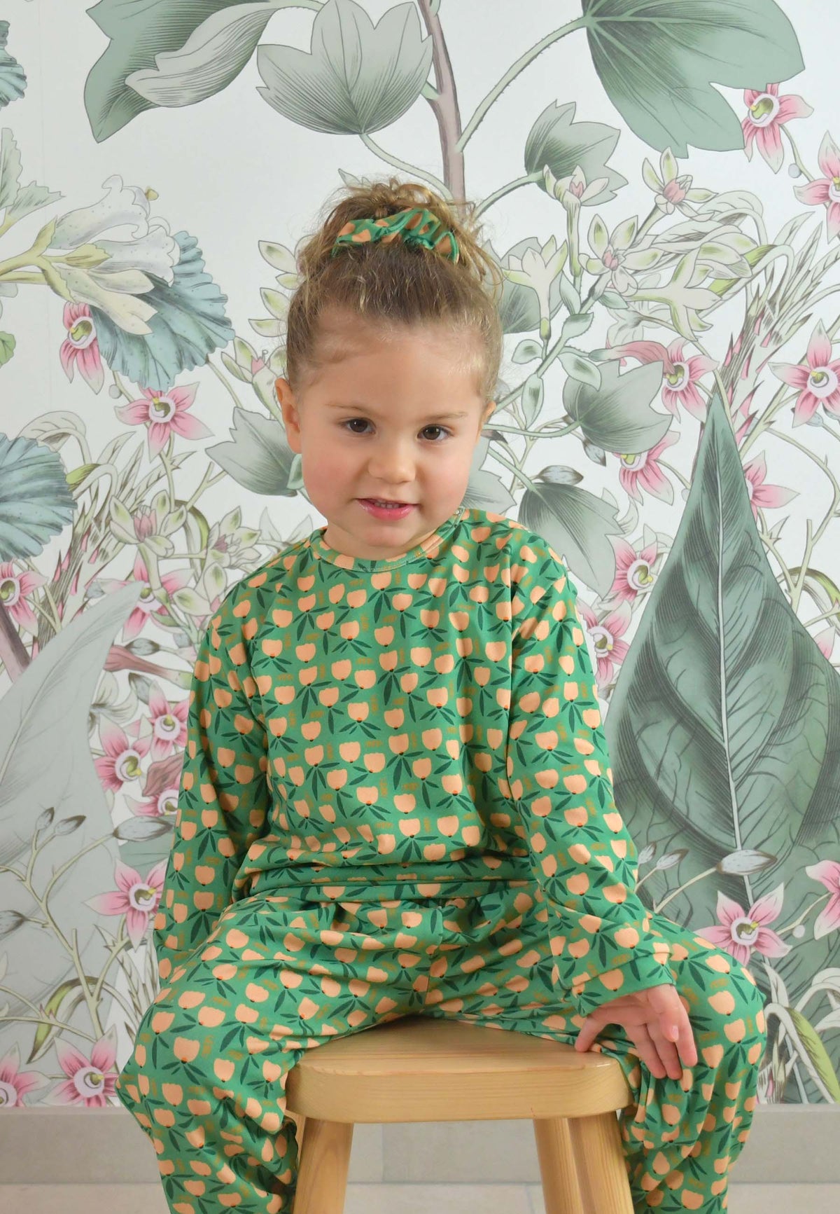 Two-Piece Bamboo Pajamas - Tulips - Blue Balloon